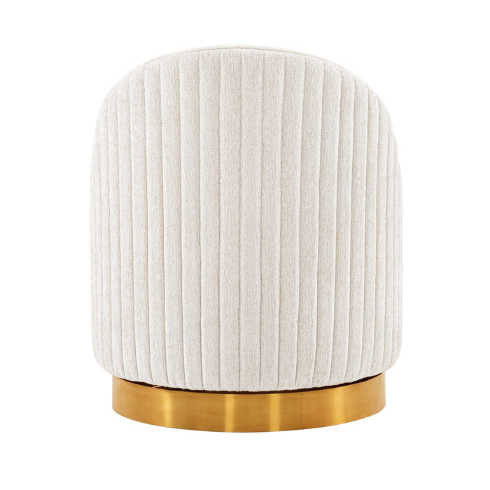 Manhattan Comfort Modern Leela Swivel Chenille Accent Chair - Cream