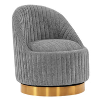 Manhattan Comfort Modern Leela Swivel Chenille Accent Chair - Grey