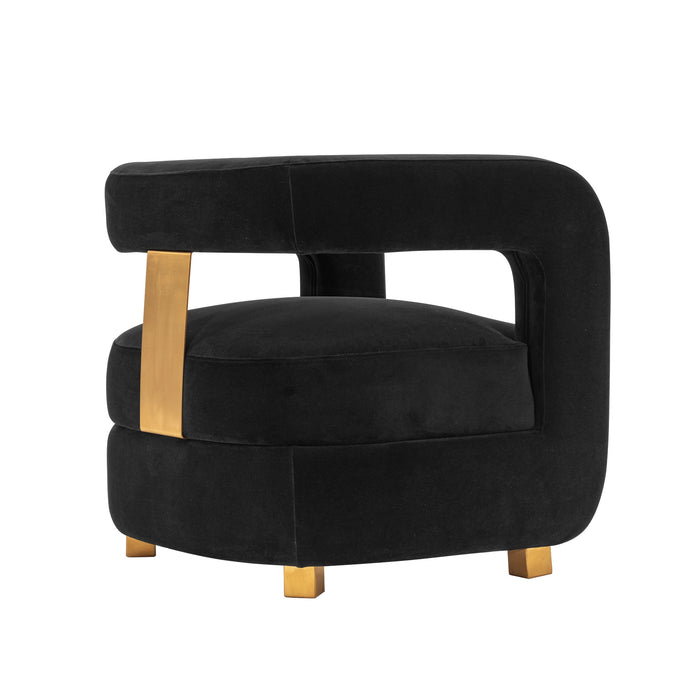Manhattan Comfort Modern Amirah Velvet Accent Chair - Black