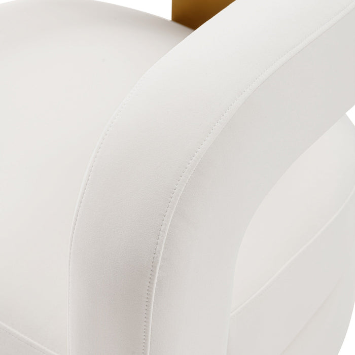 Manhattan Comfort Modern Amirah Velvet Accent Chair - White
