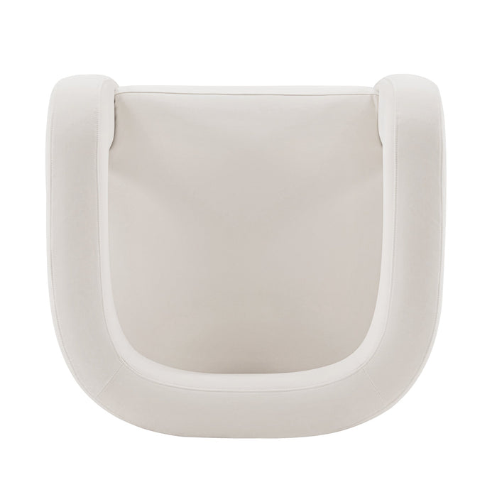 Manhattan Comfort Modern Amirah Velvet Accent Chair - White