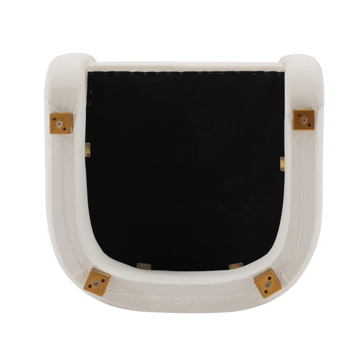 Manhattan Comfort Modern Amirah Velvet Accent Chair - White