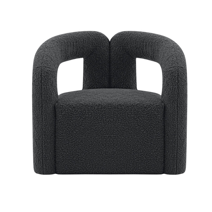 Manhattan Comfort Modern Darian Chenille Accent Chair - Black