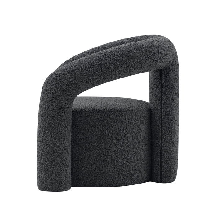 Manhattan Comfort Modern Darian Chenille Accent Chair - Black