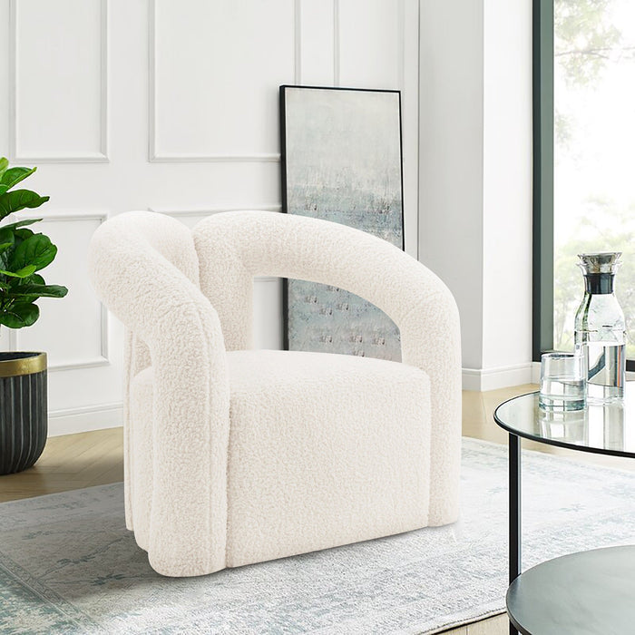 Manhattan Comfort Modern Darian Chenille Accent Chair - Cream