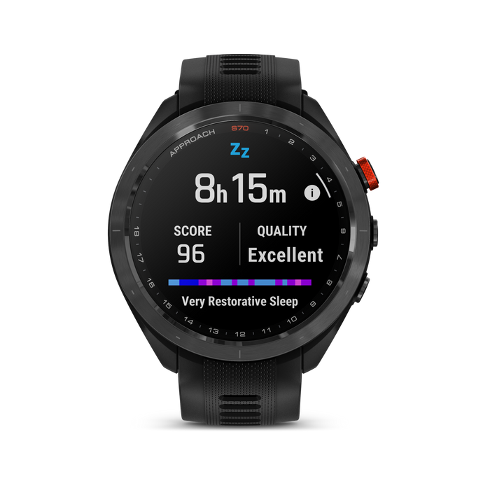 Garmin Approach® S70 Golf Gps Smartwatch - Sport And Health Tracker With Black Silicone Band