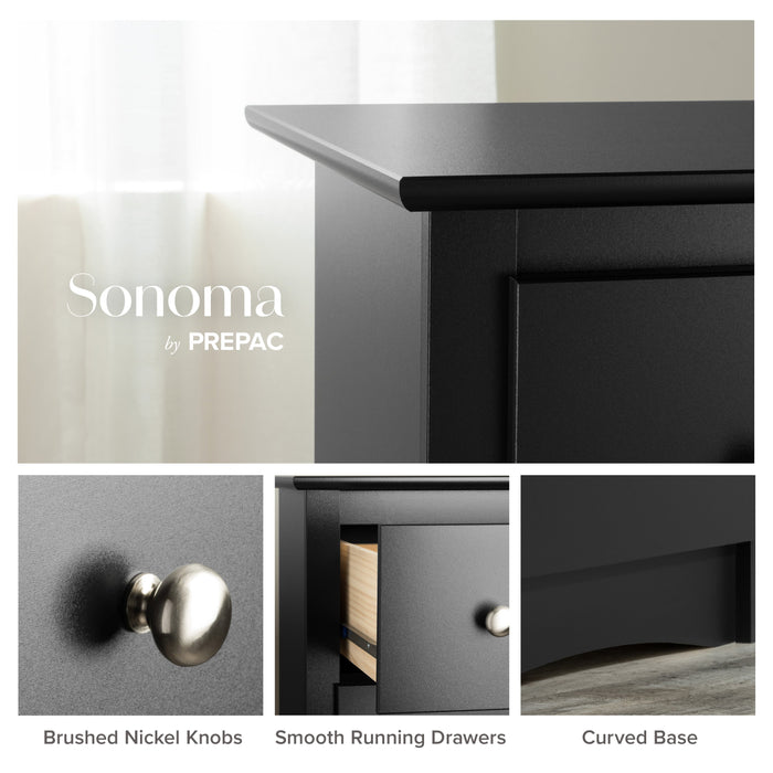 Jade 5-Drawer Chest - Black