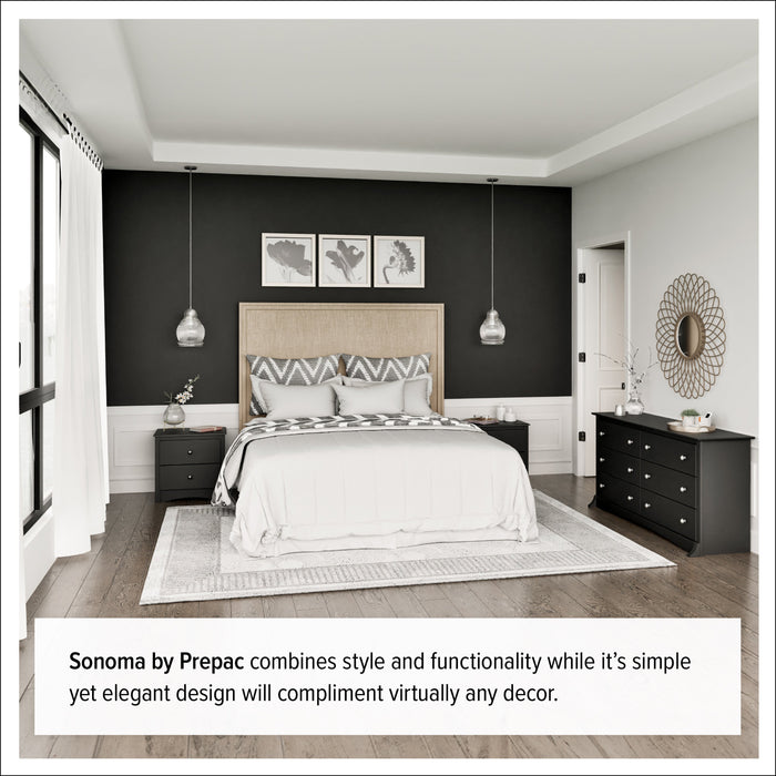 Jade 6-Drawer Dresser - Black