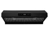 Hauslane 30\" Under Cabinet Matte Black Range Hood - UC-PS18BLK-30
