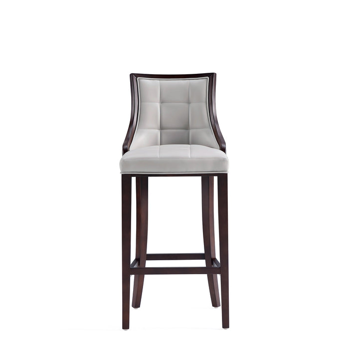 Manhattan Comfort Fifth Avenue Faux Leather Barstool - Light Grey
