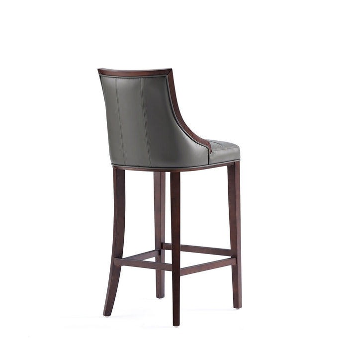 Manhattan Comfort Fifth Avenue Faux Leather Barstool - Pebble Grey