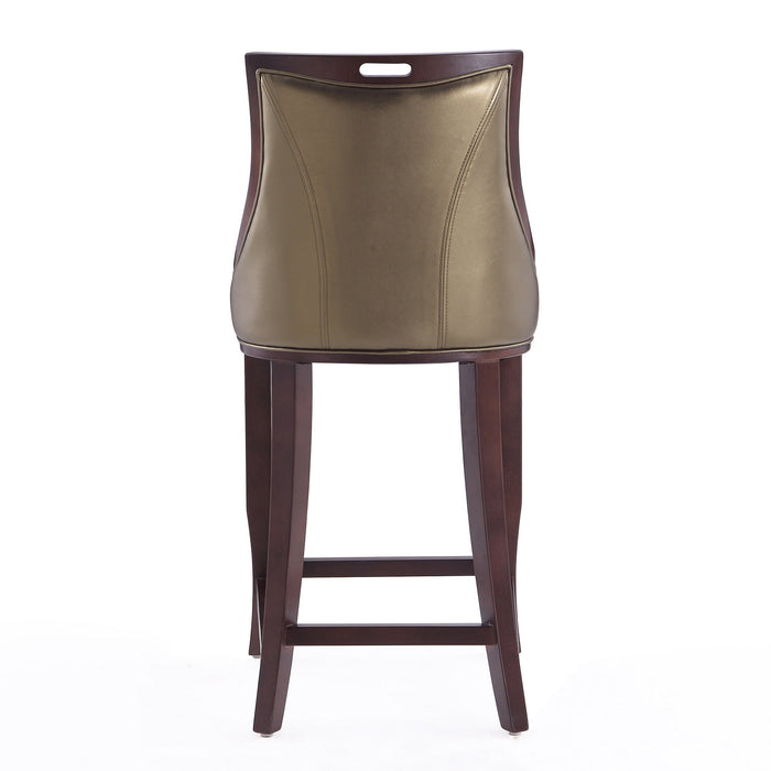 Manhattan Comfort Emperor 41\" Beech Wood Barstool - Bronze & Walnut