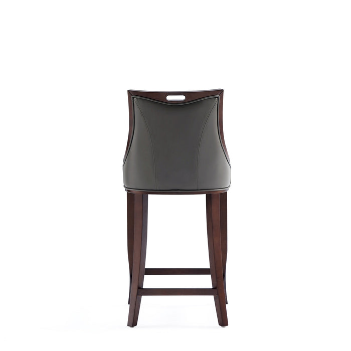 Manhattan Comfort Emperor Faux Leather Barstool - Pebble Grey
