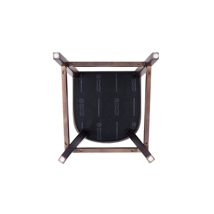 Manhattan Comfort Emperor Faux Leather Barstool - Pebble Grey