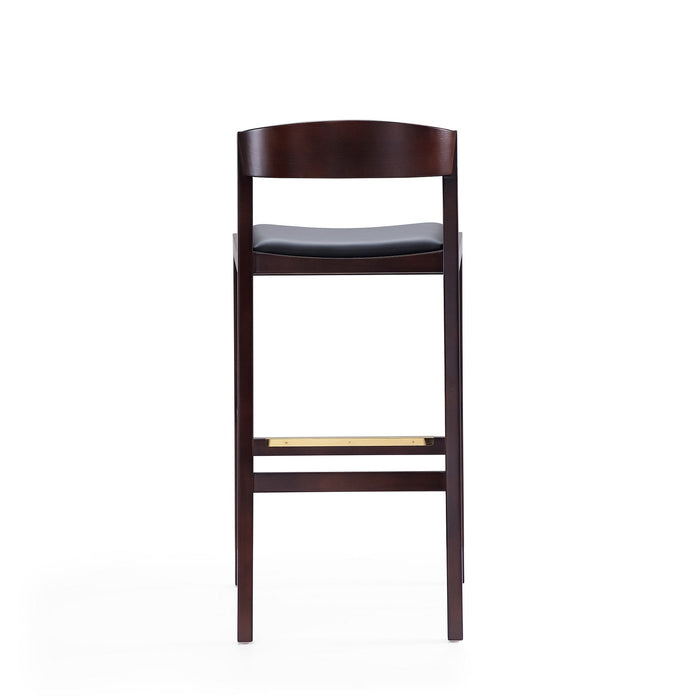 Manhattan Comfort Klismos 40.75\" Beech Wood Barstool - Black & Dark Walnut