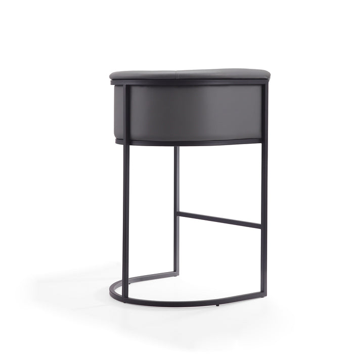 Manhattan Comfort Cosmopolitan 37.8\" Metal Barstool - Grey & Black