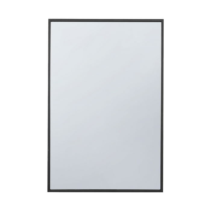 Arcus 30\" X 40\" Hand Crafted Linear Rectangular Mirror - Black