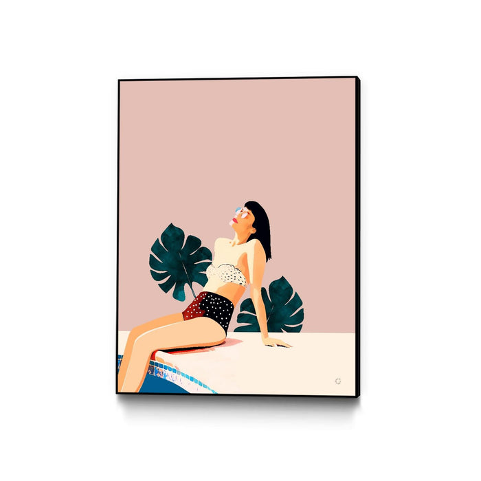 \"Sunday\" Canvas Framed Black 24x32 Wall Art