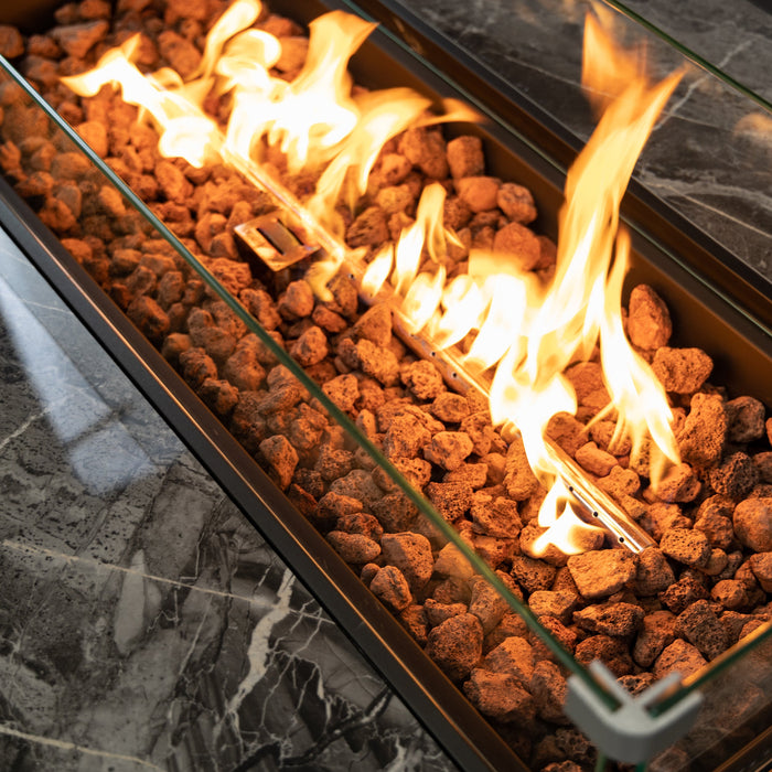 Deko Living Wicker Gas Outdoor Firepit Table 