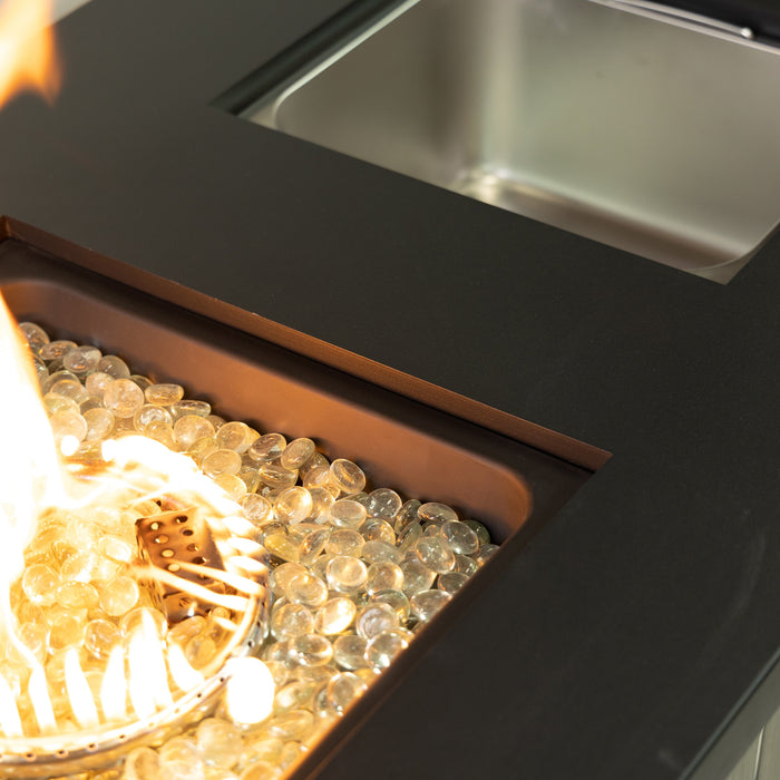 Deko Living Outdoor Propane Fire Table with Ice Bucket 