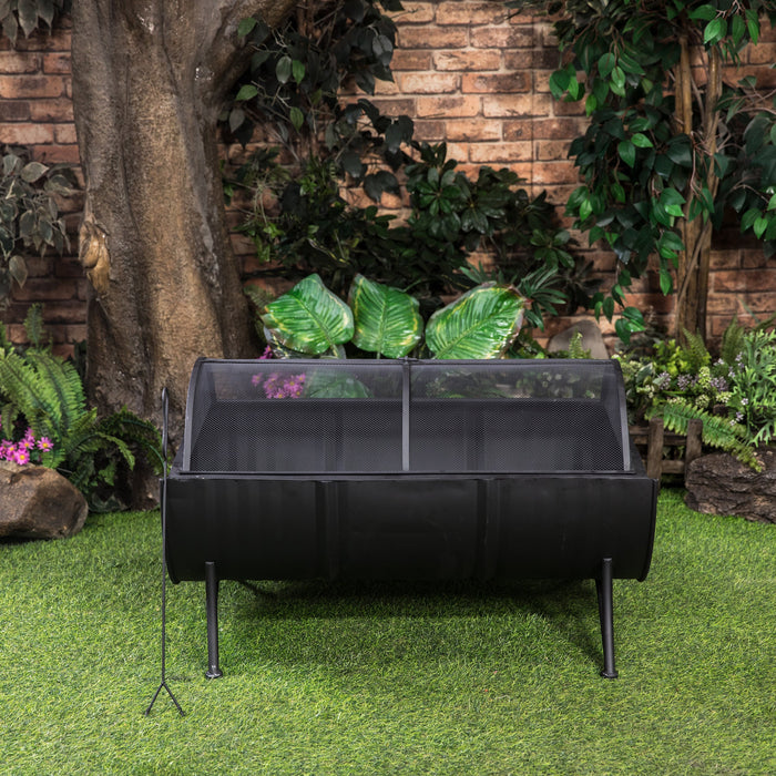 Deko Living 35\" Barrel Wood Burner Firepit 