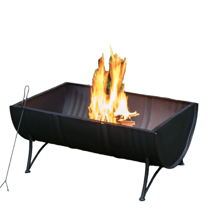 Deko Living 35\" Barrel Wood Burner Firepit 