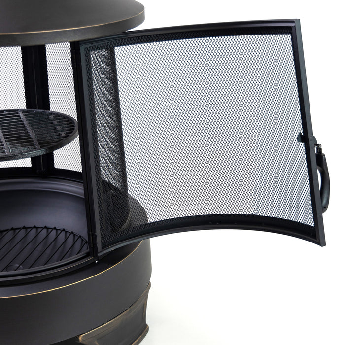 Deko Living Metal Wood Burner Chimney Fire Pit