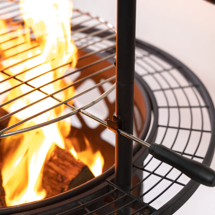 Deko Living Wood Burner Fire Pit & Rotisserie