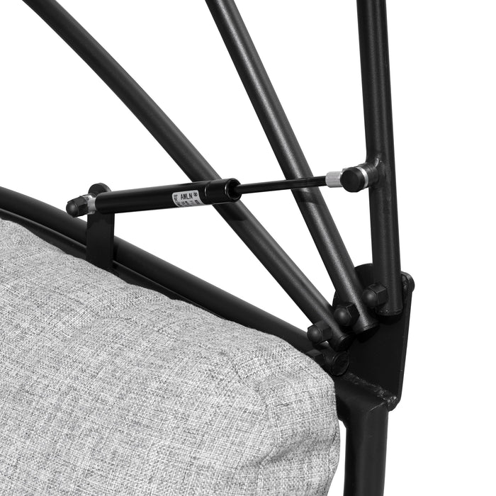 Deko Living Outdoor Rocking Egg Chair with Canopy - Black