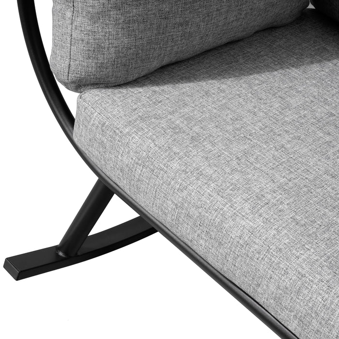 Deko Living Outdoor Rocking Egg Chair with Canopy - Black