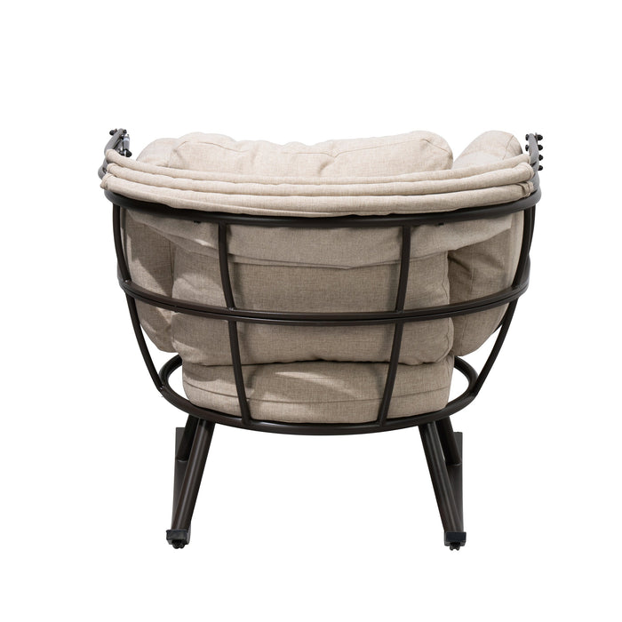 Deko Living Outdoor Rocking Egg Chair with Canopy - Brown
