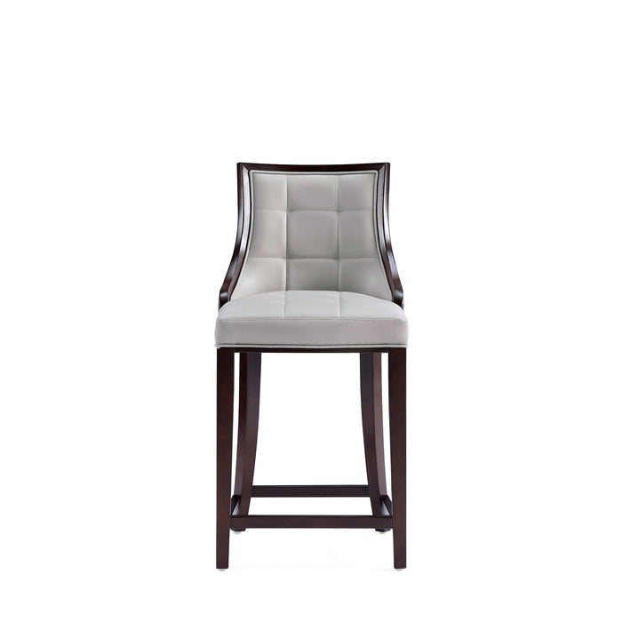 Manhattan Comfort Fifth Avenue Faux Leather Counter Height Barstool - Light Grey