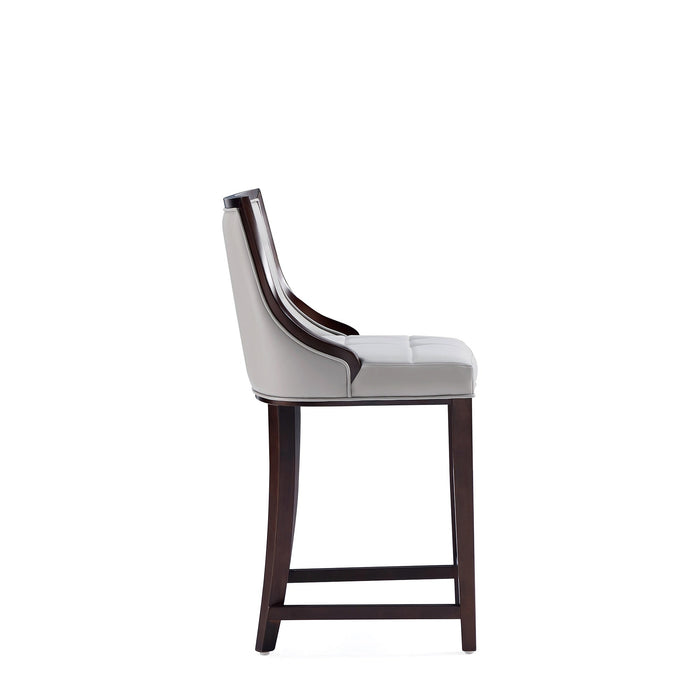 Manhattan Comfort Fifth Avenue Faux Leather Counter Height Barstool - Light Grey