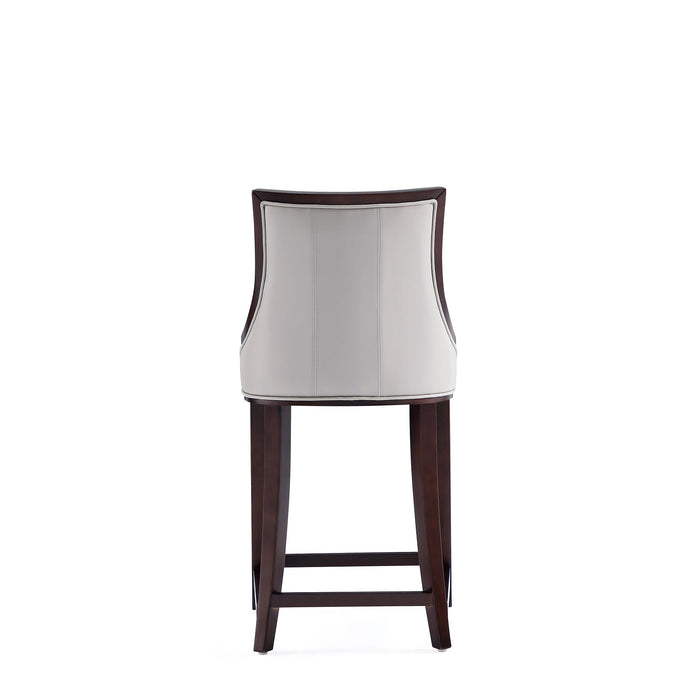 Manhattan Comfort Fifth Avenue Faux Leather Counter Height Barstool - Light Grey