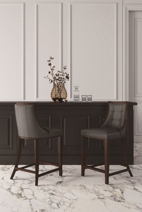 Manhattan Comfort Fifth Avenue Faux Leather Counter Height Barstool - Pebble Grey