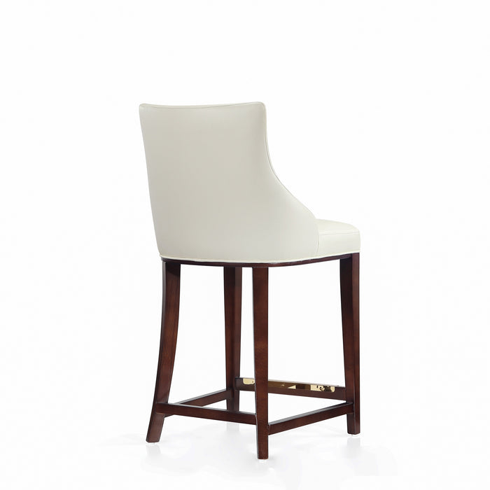 Manhattan Comfort Modern Shubert Leatherette Counter Height Barstool - Ivory