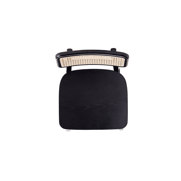 Manhattan Comfort Versailles Counter Height Barstool - Black & Natural Cane