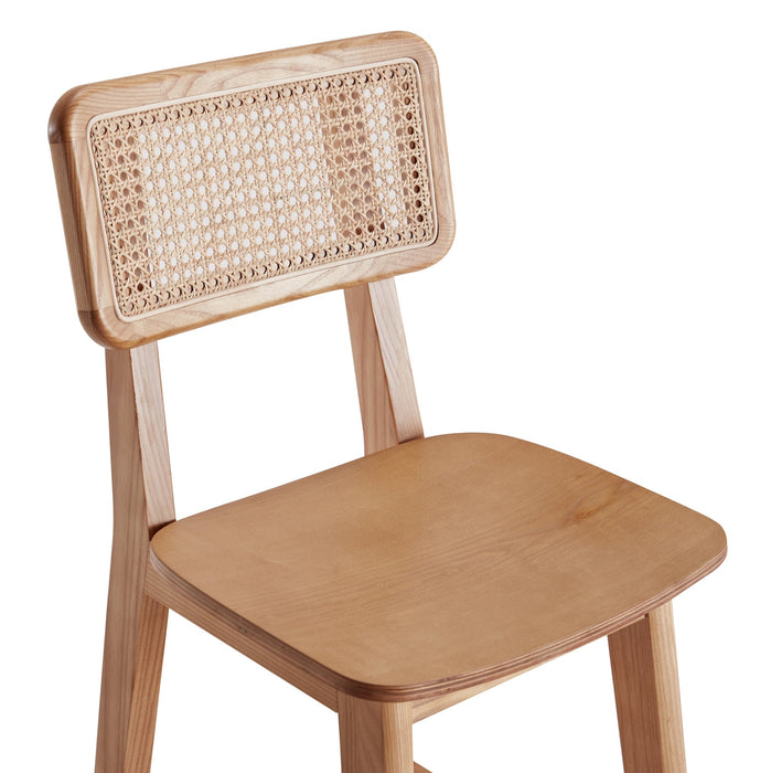 Manhattan Comfort Versailles Counter Height Barstool - Natural Cane