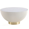 Manhattan Comfort Modern Anderson Coffee Table Upholstered Leatherette with Ceramic Faux Marble Tabl