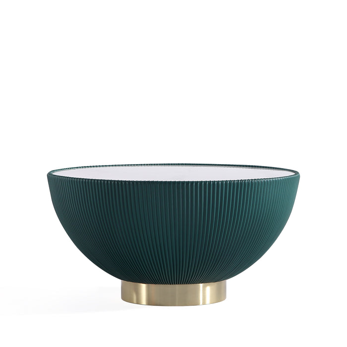 Manhattan Comfort Modern Anderson Coffee Table Upholstered Leatherette with Ceramic Faux Marble Tabl