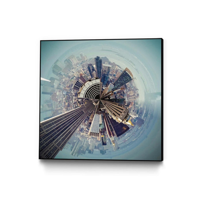 \"City Center I\" Canvas Framed Black 20x20 Wall Art