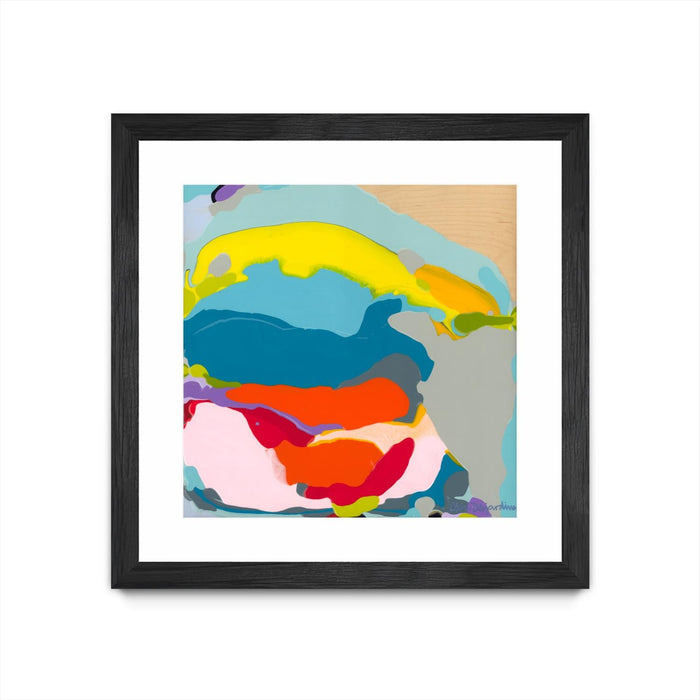 \"Free Falling\" Matted and Framed Black 30x30 Wall Art