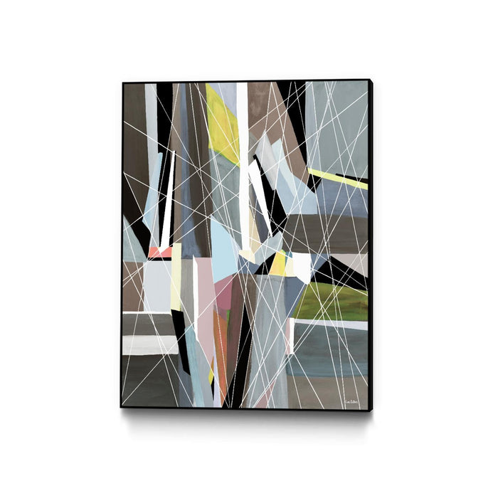 \"Oceanrain\" Canvas Framed Black 24x32 Wall Art