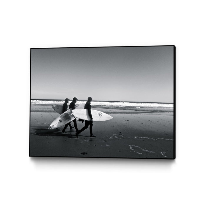 \"Surfers Iii\" Canvas Framed Black 24x18 Wall Art