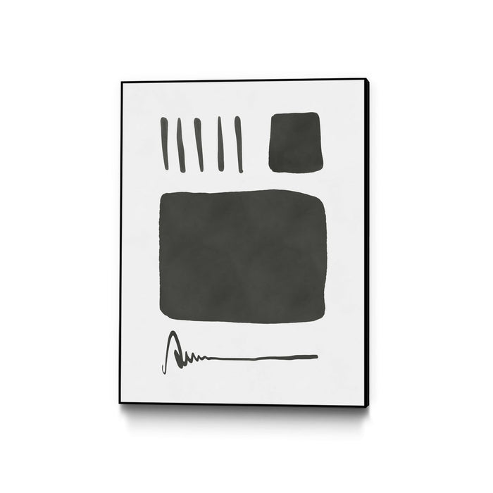 \"Square Mind\" Canvas Framed Black 30x40 Wall Art