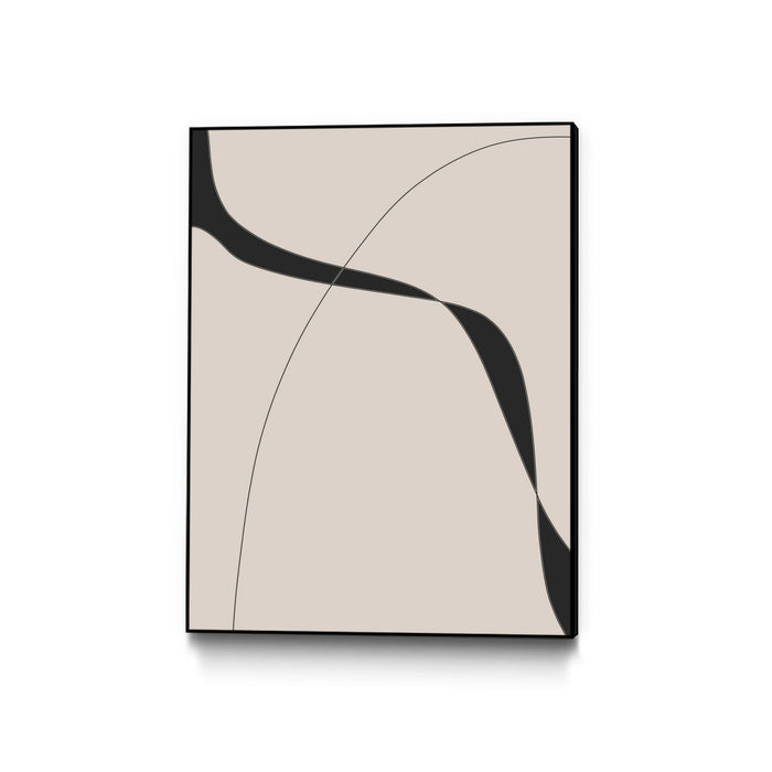 \"Black Shapes Ii\" Canvas Framed Black 30x40 Wall Art
