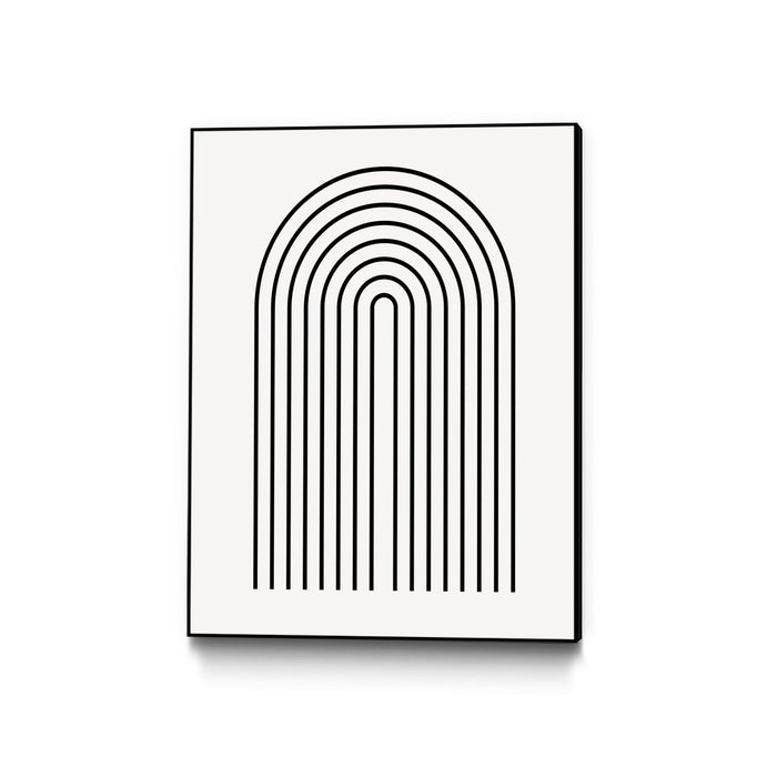 \"Modern Rainbow\" Canvas Framed Black 24x32 Wall Art