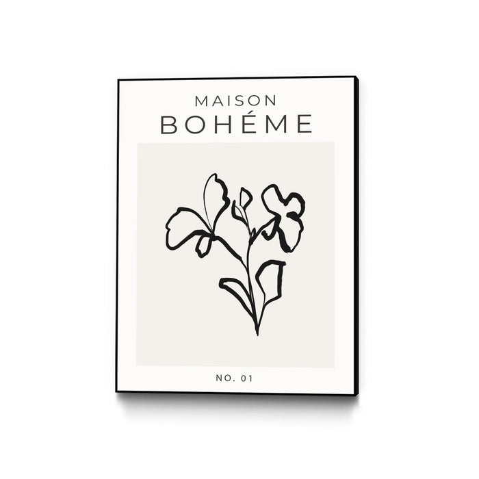 \"Maison Bohème No.1\" Canvas Framed Black 18x24 Wall Art