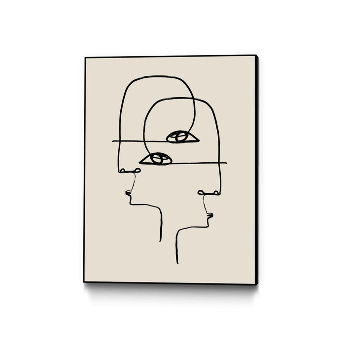 \"Faces\" Canvas Framed Black 30x40 Wall Art