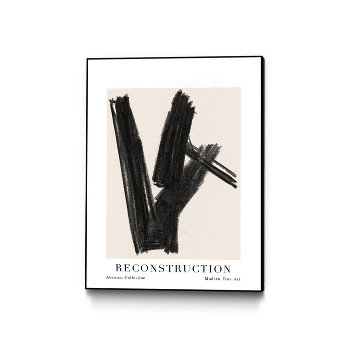 \"Reconstruction\" Canvas Framed Black 18x24 Wall Art